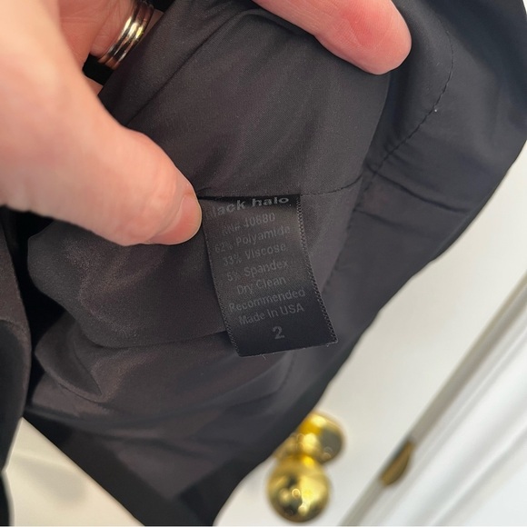 Black Halo Black Midi Dress with Elegant Silhouette - Picture 6 of 8